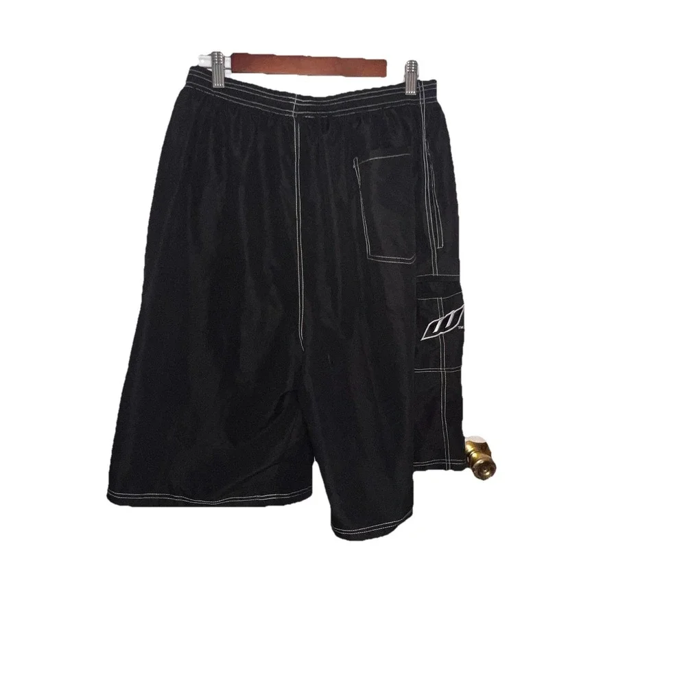 Worth XXXL Youth BoardShorts Black White Outline Logo‎ Cargo Wideleg Beach